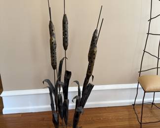 Metal art cattails