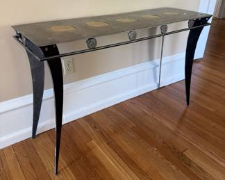Mixed metals console table