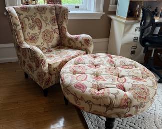 Upholstered chair & ottoman
