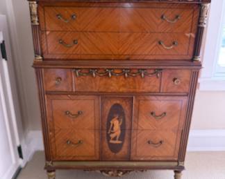 Vintage chest of drawers, marble top