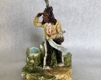 Vintage Majolica Indian smoking stand