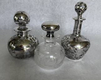 Sterling overlay perfume bottles