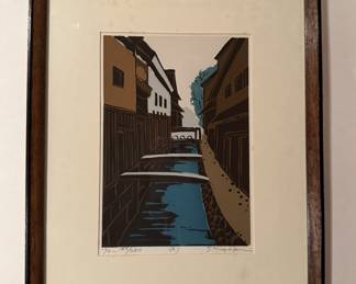 Shinjiro Nozaki wood block print