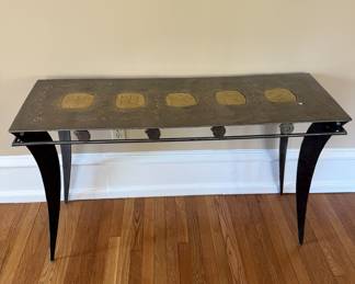Mixed metals console table