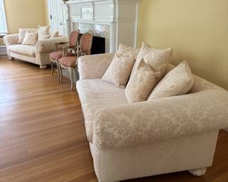Matching white sofas