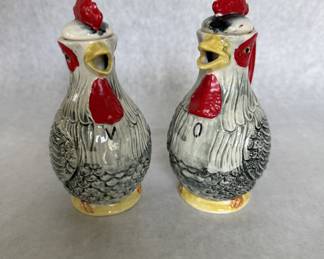 Vintage rooster cruets