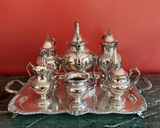 Silver over copper tea/coffee service
