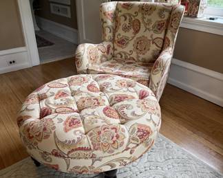 Upholstered chair & ottoman