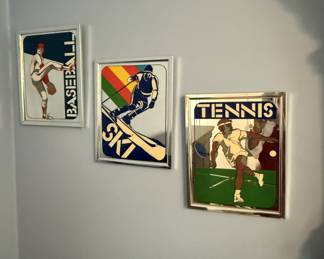 Vintage mirrored prints