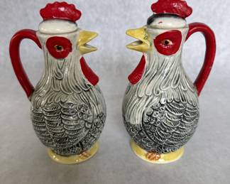 Vintage rooster cruets
