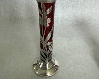 Sterling overlay vases