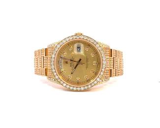 Lot 8198 Rolex Presidential Watch with Full Diamonds