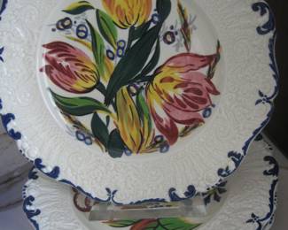 Bedford Ware Ridgways hand painted floral plates