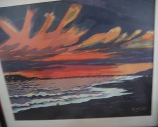 Framed original painting by Konishi