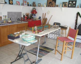 Ikea craft table, craft supplies
