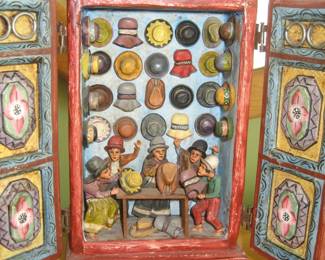Hat Maker's Shop Retablo by Nacario Jimenez