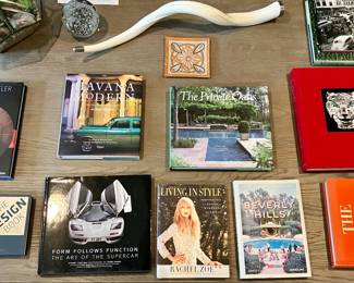 Grouping of coffee table books