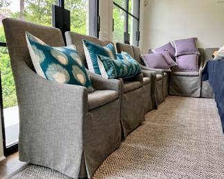 RH Belgian Slope Arm slipcovered chairs, 10 chairs available