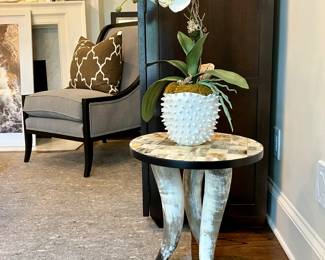 Horn tiled side table