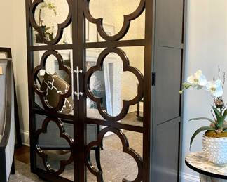 Bernhardt mirrored door cabinet