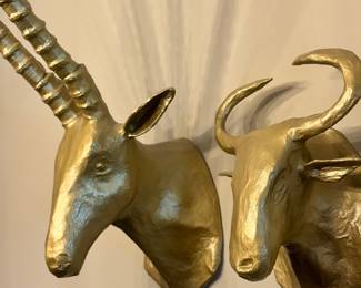 West Elm Paper Macha Gold Deer Head Wall Decor