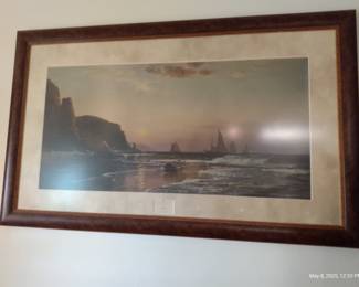 Ocean Nautical Framed Antique Print Lithograph