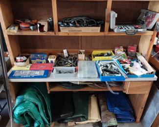 tarps, drill bits, tap and die