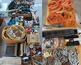 extension cords, chains, electrical and plumbing supply