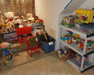 Playskool, games, puzzles, matchbox cars, little tikes, Lego, dolls, stuffed animals