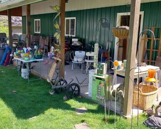 deer cart, camp chairs, chemicals, shepherd hooks, live traps, bird feeders, deer net fence, grills, smoker, mobility items, shower chair, wheel chair, walkers, rolaider, whiskey barrel, rain barrel, wooden crosses