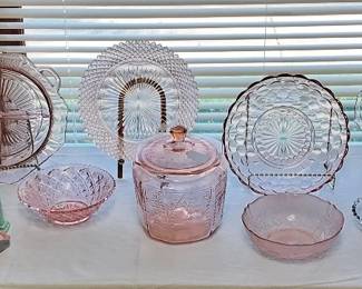 pink depression glass