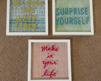 Lot #179 - Framed Motivational Wall Art Set