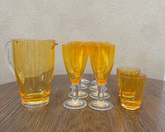 Lot #30 - Vintage Plastic Pitcher and Goblet Set