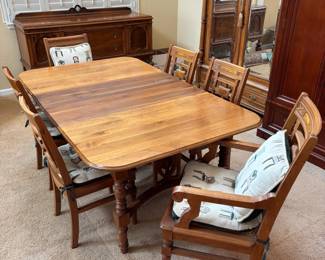 Lot #27 - Antique Walnut Dining Table Set