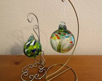 Lot #189 - Set of Decorative Blown Glass Ornaments