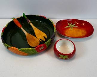 Lot #65 - Clay Art Vegetable Medley Serving Set
