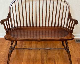 Lot #36 - Antique Windsor Style Wooden Bench
