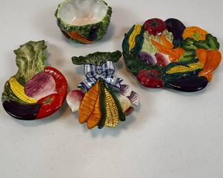 Lot #68 - Fitz and Floyd & Sonoma Vegetable Themed Tableware Set