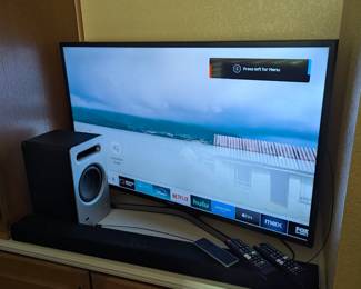 Lot #105 - Samsung 40" TV with Vizio Sound Bar and Subwoofer