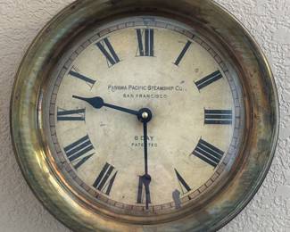 Lot #129 - Vintage Timeworks Panama Pacific Brass Round Porthole Clock