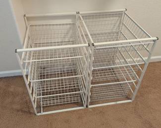 Lot #228 - White Wire Storage Bins and Assorted Hangers Lot
