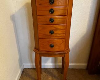 Lot #200 - Vintage Wooden Jewelry Armoire