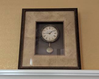 Lot #109 - Vintage Shadow Boxed Wall Clock