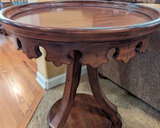 Lot #91 - Carved Round Accent Table From The Great Indoors