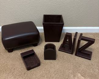 Lot #132 - Brown Faux Leather Office Lot