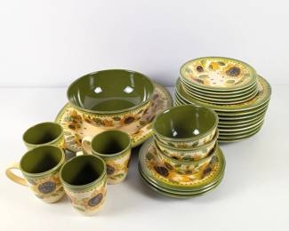 Lot #81 - Provincial Sunflowers Melamine Dinnerware Set by Tabletops Unlimited