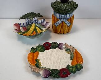 Lot #67 - Fitz and Floyd Vegetable Themed Serving Pieces