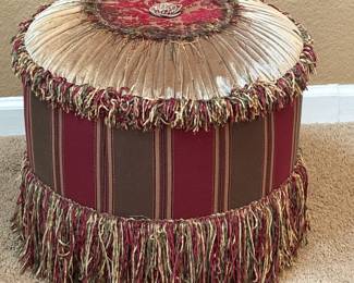 Lot #6 - Vintage Pouf Ottoman With Fringe