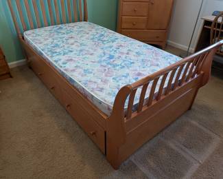 Lot #165 - Wooden Twin Trundle Bed