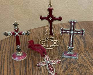 Lot #18 - Lot of Red Enameled Decorative Crosses
